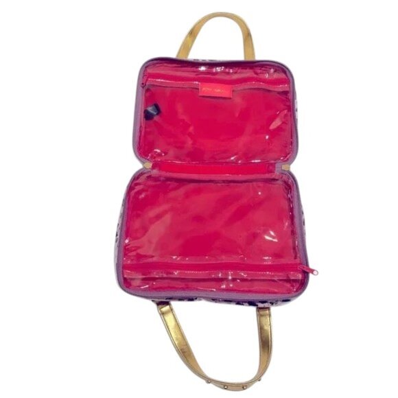 Betsey Johnson Purple Cheetah Cosmetic Bag EUC - Picture 3 of 6